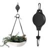 Sturdy Retractable Gardening Plant Hooks Heavy Duty Auto Lock Hanging Basket Hook Adjustable Height Bird Feeder Hook Garden Use