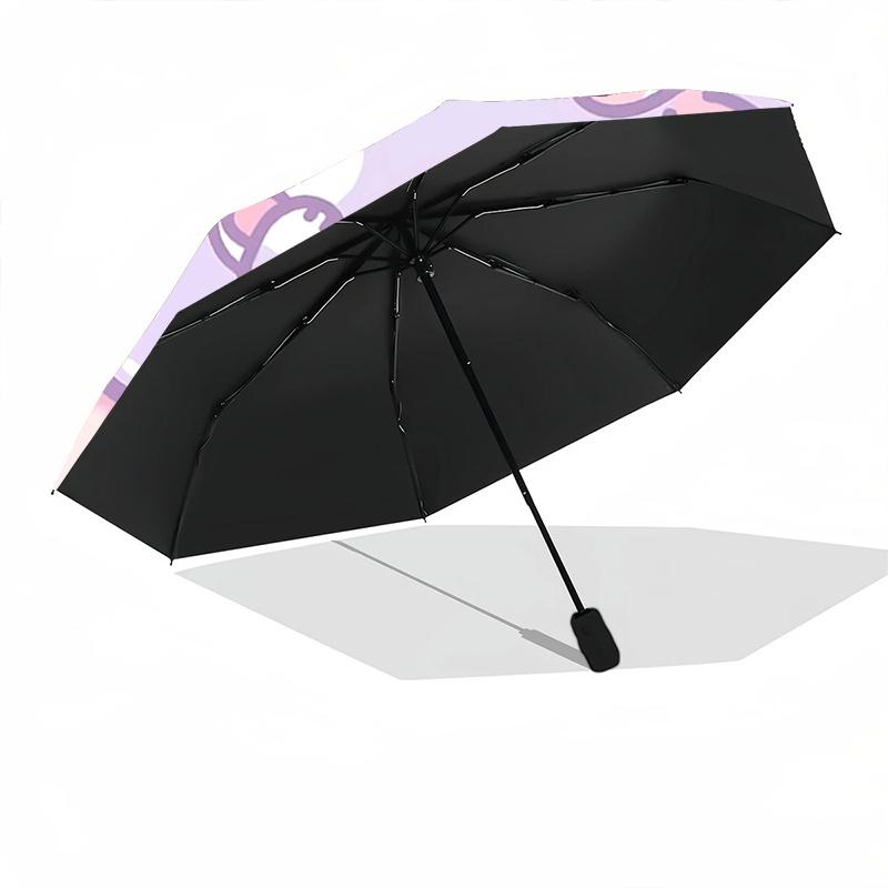 1pc Kawaii Cat Heart Automatic Opening Folding Umbrella with Pink Bow - Outdoor for Fans, Travelers, Daily Use, Festive Gift.T011