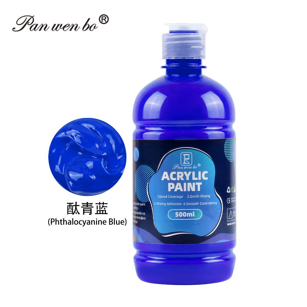 12 Färger Stor Partipack Akrylfärg(500 ml/17 oz) Flaskor, Canvas, Stenar, Trä, Tyg, Keramik, Giftfria för Konstnärer och Vuxna