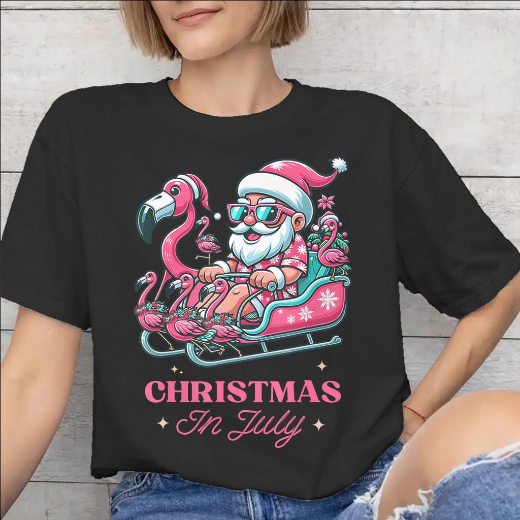 Unisex WoUnisex Graphic Printing Christmas In July Vacation T Shirt Tee Cotton Tshirts Clothing