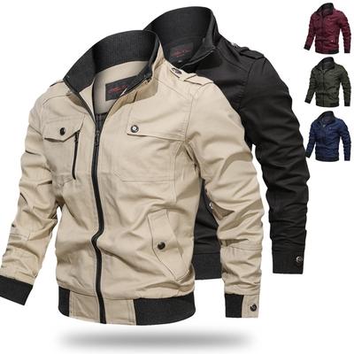 Mode Frühling Herbst Herren Bomberjacke Casual Plus Größe Militärjacke