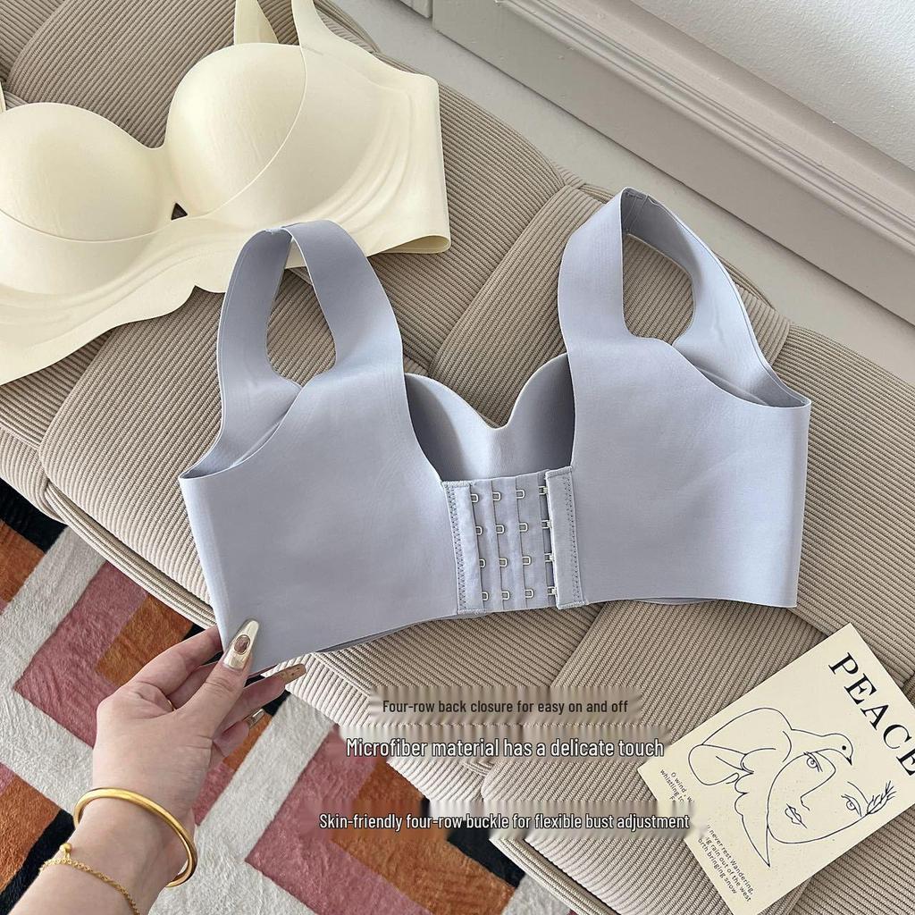 Red Original Seamless Underarm Support Soft Gathering Bra for Women