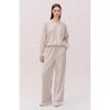 Huit Melange Velvet Wide Fit Banding Pants Htwpn5l05t