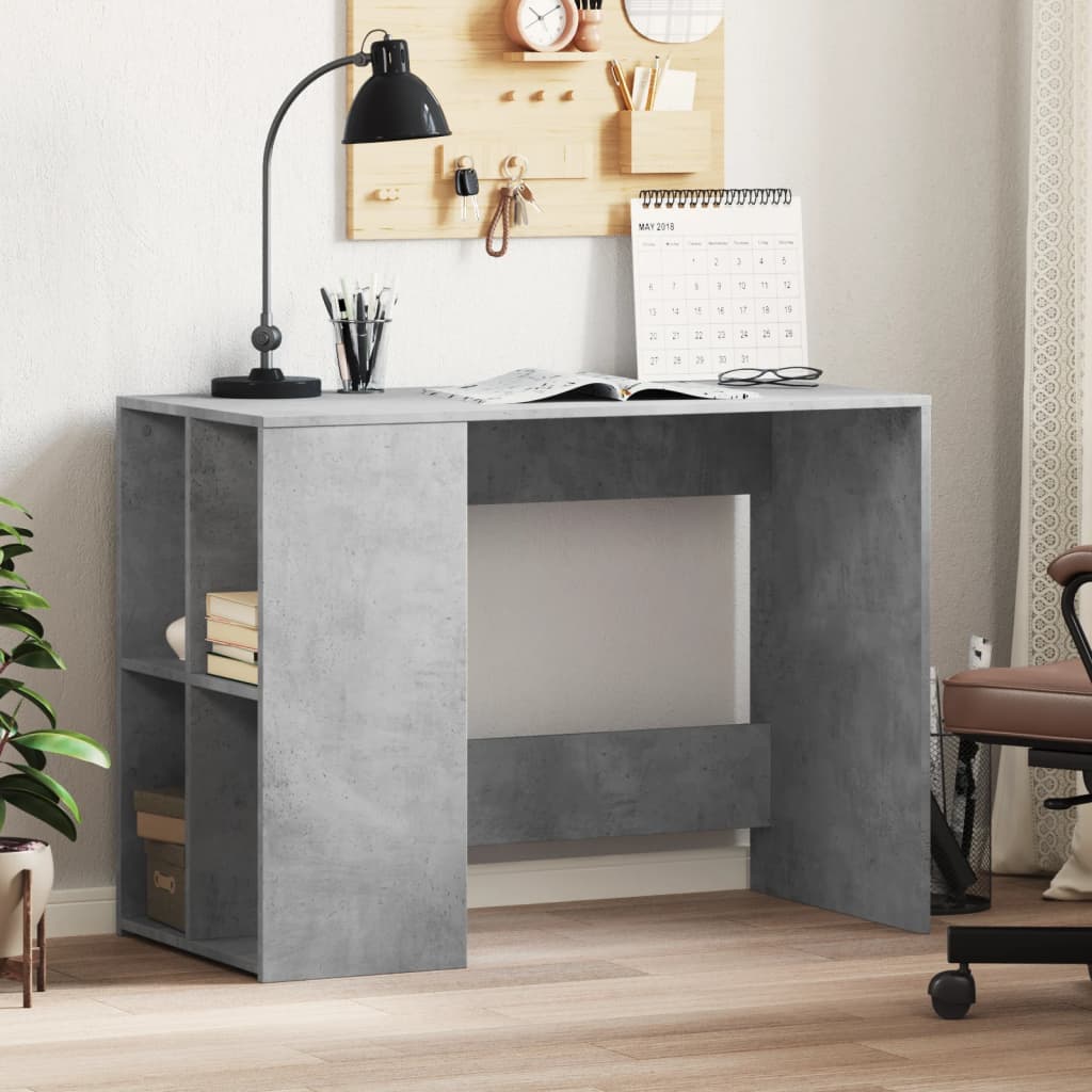 Desk Concrete Grey 102x50x75 cm Wood Based Material