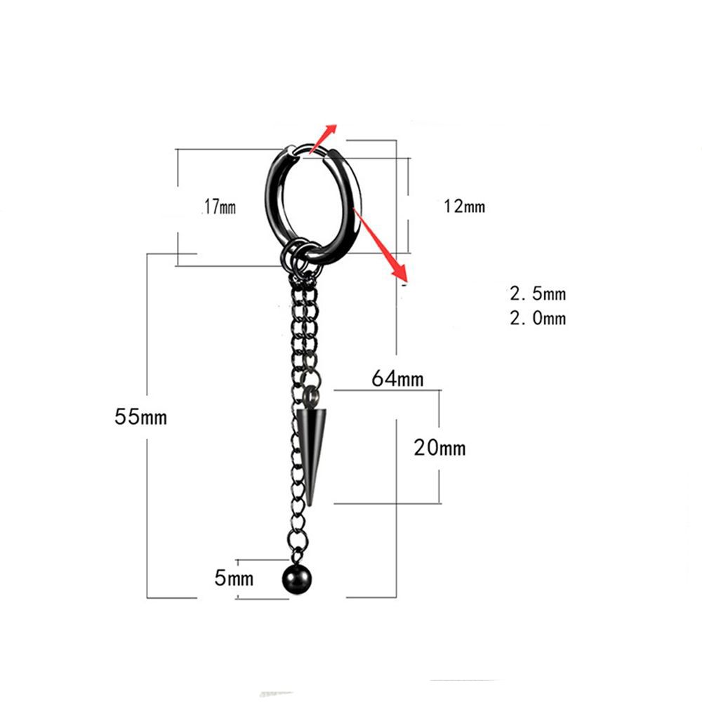 Fashion Jewelry Tassel Cross Ear Studs Men Hoop Earrings Stainless Steel Korean Style Earrings