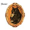 Seasonal Fridge Ornaments 1/6Pcs Halloween Oval Frame Magnet, Wooden Vintage Bulletin Board Magnets Refrigerator Kitchen Decoration Accessories, Party