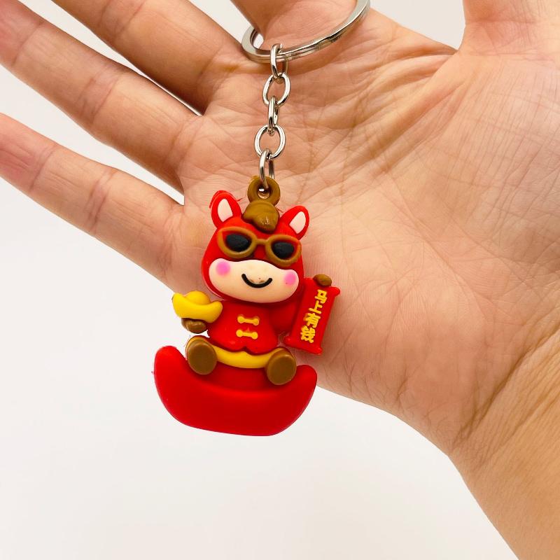 Süßer Schlüsselanhänger 2026 Jahr des Pferdes Tierkreis Pony Anhänger Paar Rucksack Schmuck Neujahr Erfolg Ankunft Modisches Accessoire