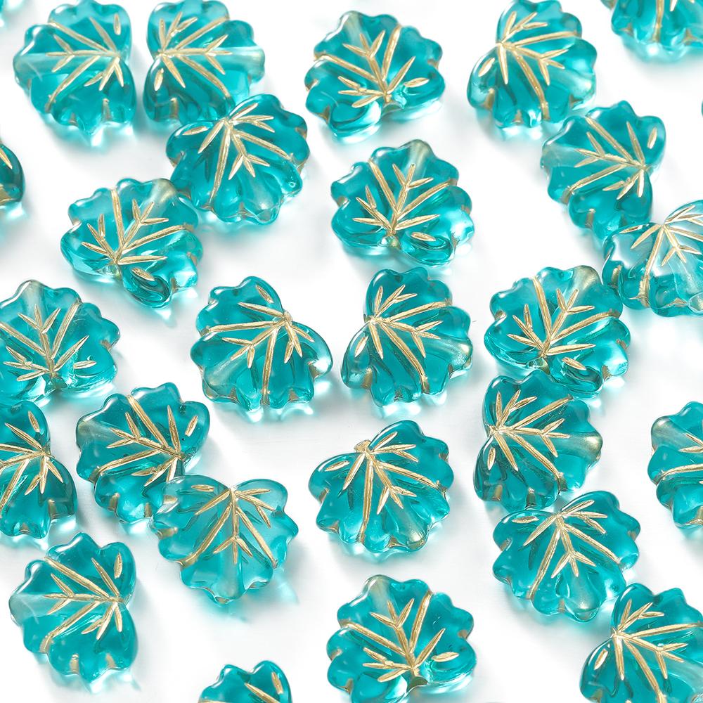 50pcs/Lot Acrylic Leaves Beads Spacer Charms Bead for DIY Bracelet Necklace Keychain Jewelry Making Accessories Supplies