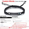 Vnox Free Personalized Custom Couple Bracelets for Women and Men Handmade Rope Braided Nameplate ID Matching Size Adjustable