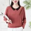 Women's New Style Knitted Lapel Loose Slim Base Top Autumn and Winter Long-sleeved Sweater