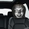2pcs Scary Face Car Headrest Covers Halloween & Christmas Decoration Seat Protector for Vehicle, Sedan, Truck, SUV