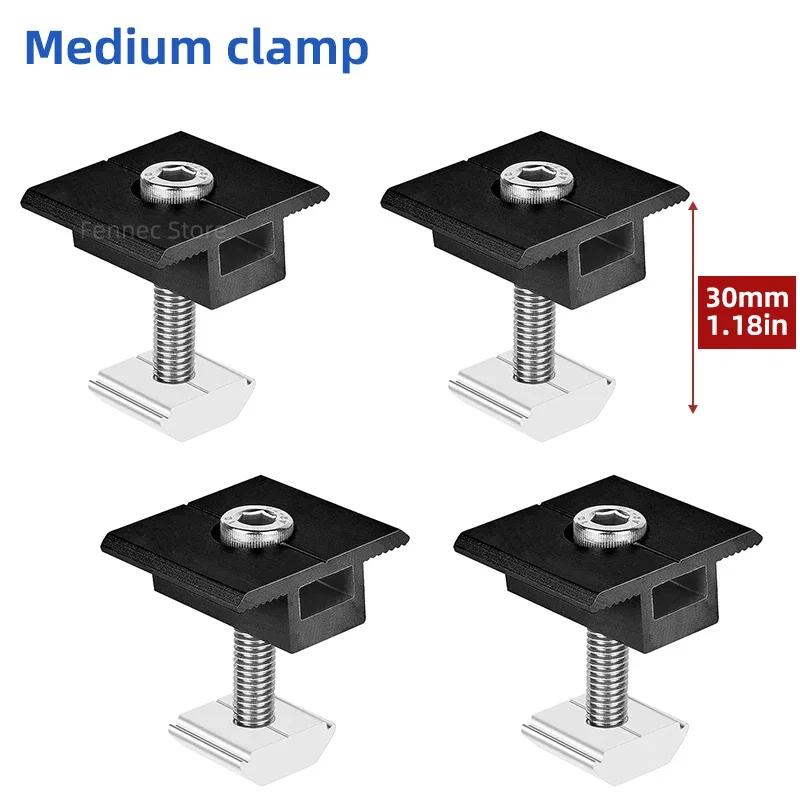 

Solar Panel Mounting Fixing Clamp Adjustable Bracket End & Mid Clamp PV Panel Clip for Solar Panel PV System Install Accessories TypeB-4PCS-30MM
