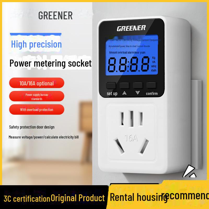 

Монітор енергії Green Forest: Лічильник потужності кондиціонера та дисплей споживання 10A LCD model