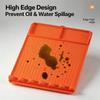 Outdoor Barbecue Shelf Pad for Serving Changes, Flexible BBQ Side Pad with Split Bays, Spill Lip and Rest Cuts