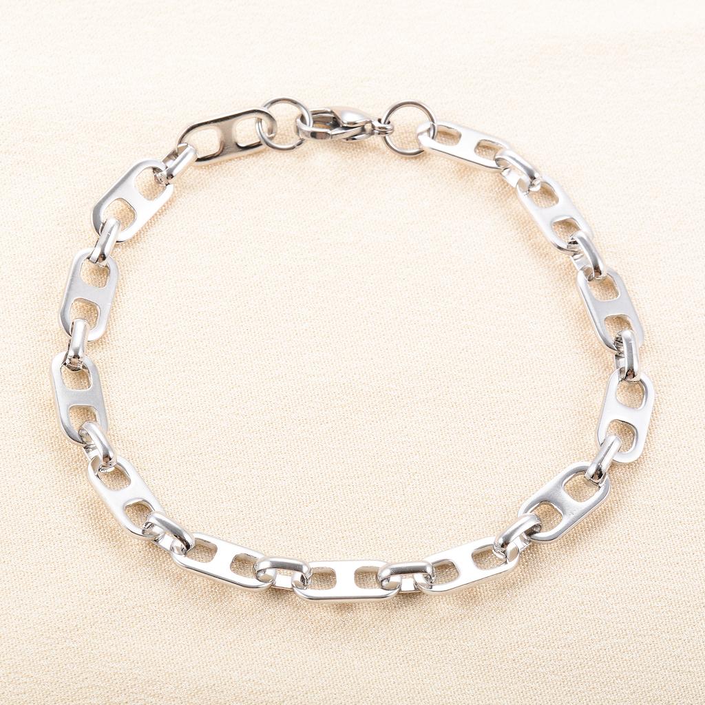 Cute Shape Stainless Steel Bracelet Link Hand Chain for Women Mens Hiphop Rock Punk Boy Wristband Anklet Bangle Metal Jewelry