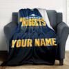 Name Custom Denver Nuggets Print Flannel Blanket High Quality Warm Comfortable Cover for All Seasons Perfect for Gifts Home Decor