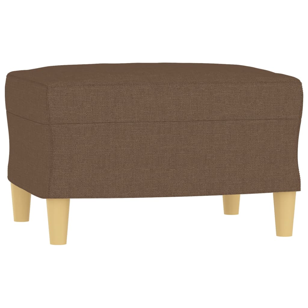 3 Piece Sofa Set with Cushions Brown Fabric