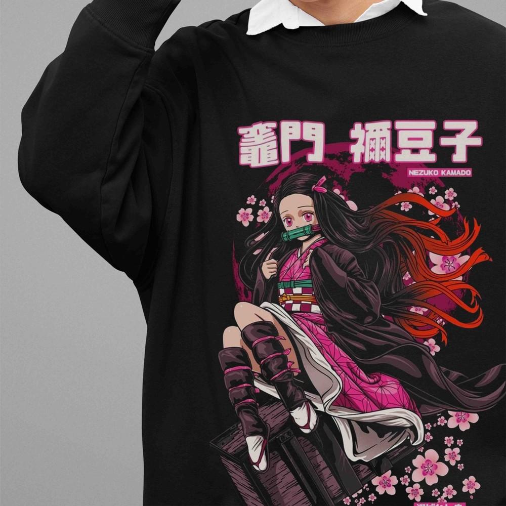 Demon Slayer Sweatshirt Nezuko Sweater Kimetsu No Yaiba Doma Muzan Unisex Pull