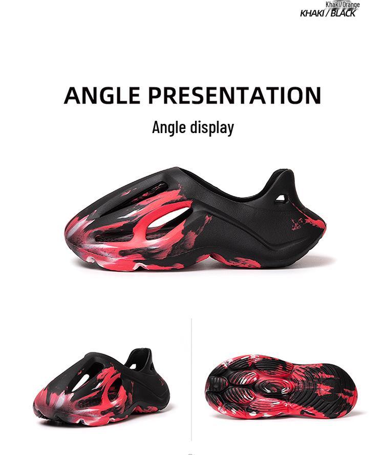 EVA Men's Color Block Trend Sandals - Creative National Tide Beach Shoes with Thick Sole