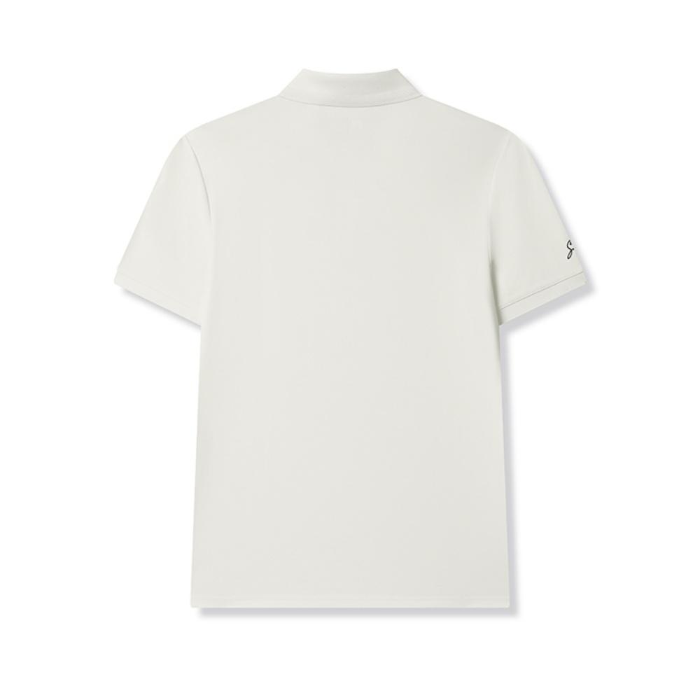 FILA Modern Heritage Relaxed Holiday Fashion Casual Versatile Short Sleeve Polo Shirt Men tops Cloud-Mushroom-White F11M528110FWT