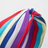 Pretty Colorful Rainbow Striped Cloth Knotted Headbands for Women Girls Daily Shopping Party Holiday Head Hoop Accessories