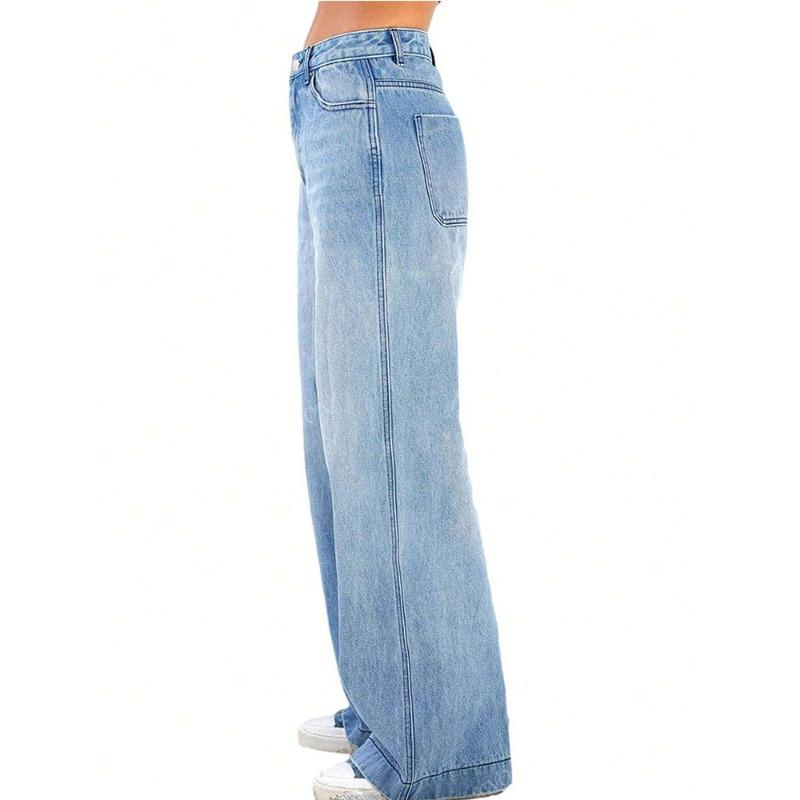 American Retro Jeans New Wide Legs Loose Straight Long Pants Tide