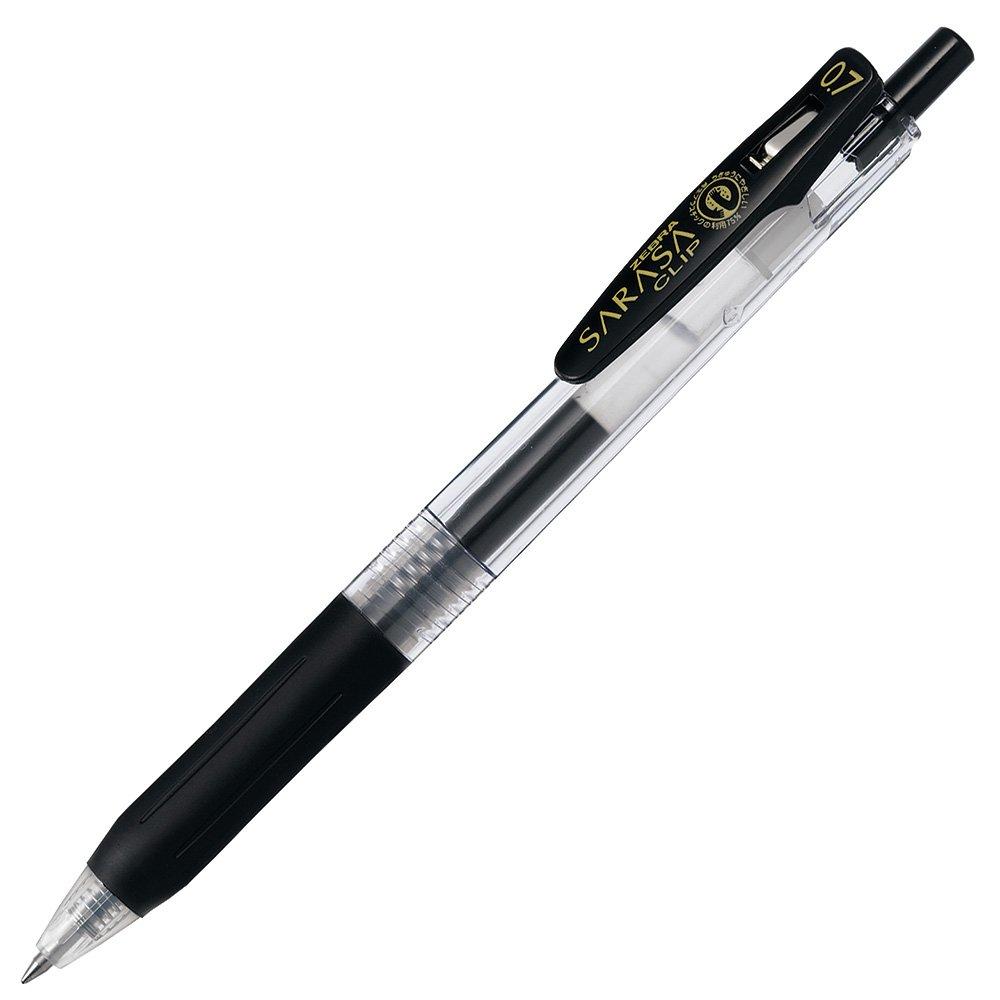 Zebra Sarasa Clip Gel Ballpoint 10 Pen, 0.7", Black, Pens, B-JJB15-BK