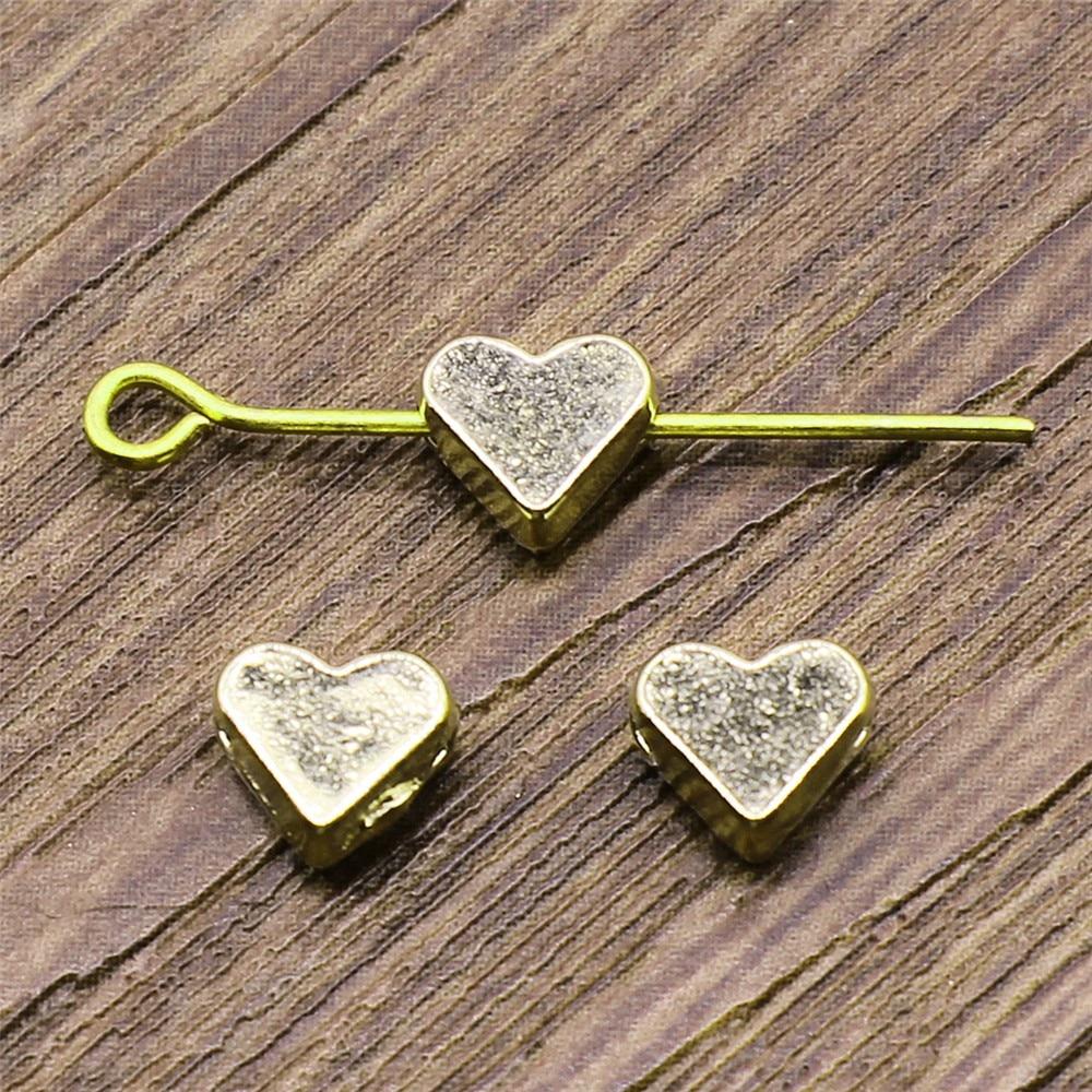 

20 шт. 6x6 мм бусины-разделители в форме сердца, подвески, бусины, 3 цвета для изготовления ювелирных изделий, аксессуары для ювелирных изделий In The Title золотой