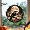 Decorative Window Privacy Film Halloween Raven Moon Static Glass Sticker Removable Decals Vintage Outdoor Stickers Crow PVC Waterproof Cling