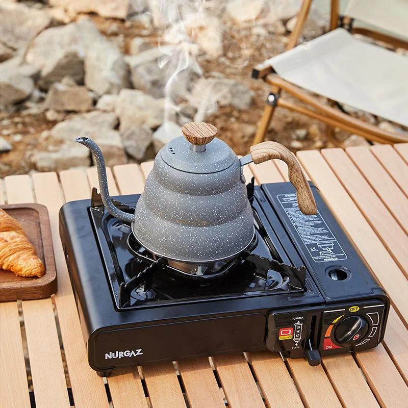 Outdoor Boiling Water Cloud Kettle Stainless Steel Teapot Kettle Camping with Hand Brewed Coffee Portable Vintage Boiling Kettle