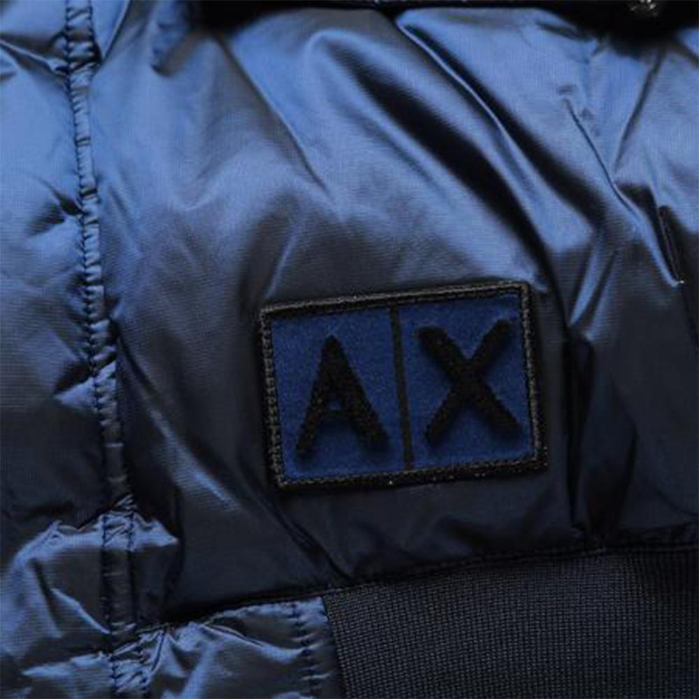 Armani Exchange Solid Color Loose Fit Hooded Cotton Jacket Men Jackets Navy-Blue 6LZB34-ZNWHZ-85BS