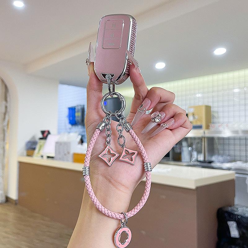 Premium Women's Car Key Case for Honda Accord, Civic, CR-V, Fit, Odyssey, Vezel, Lingpai, and XR-V