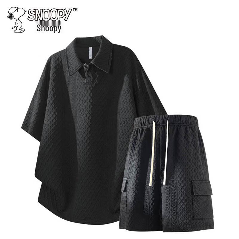 

Snoopy Men s Waffle Short-Sleeve Two-Piece Set M