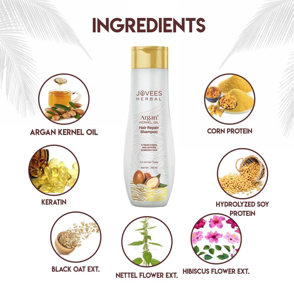 Jovees Herbal Argan Kernel Oil Shampoo 300ml For Hair Repair Strength & Frizz-Free All Hair Types
