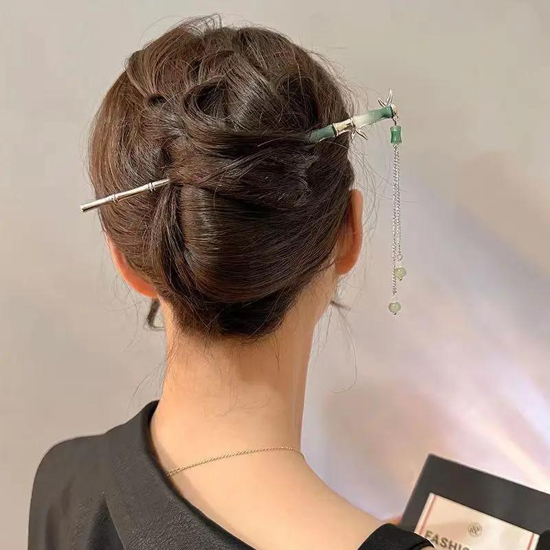 

Женская игла для волос Романтический китайский стиль Аксессуар для волос Сплав Ювелирные изделия Подходит для повседневной носки Подарки Девушкам Модная заколка для волос