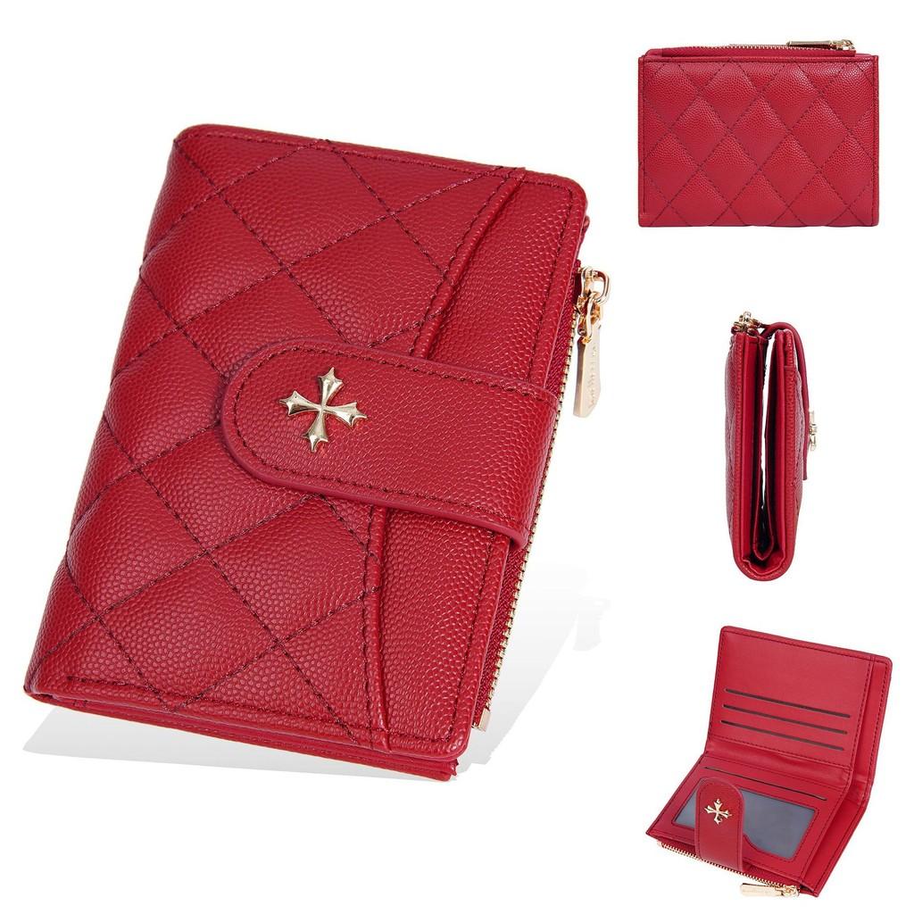 Minimalist Pu Material Ladies Short Wallet With Letter Printed And Card Organizer For Women