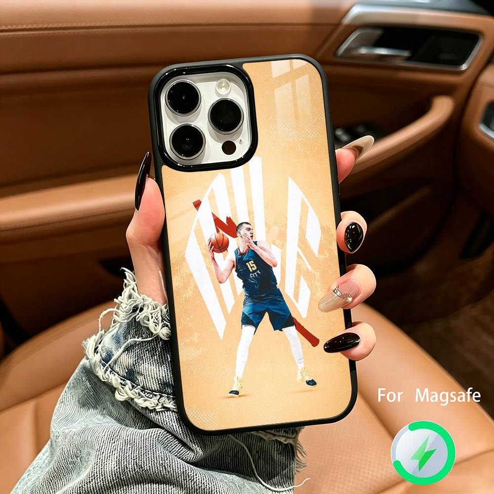 N-Nikola- Jokic 15 MVP Wireless Charging Phone Case Compatible with iPhone 17/16/15/14/13/12/11