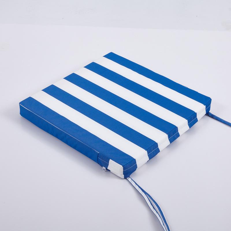 Solid Color Square Cushions Outdoor Waterproof Patio Cushions Striped with Binding Strap for Garden Sofa Chair Seats Decoration