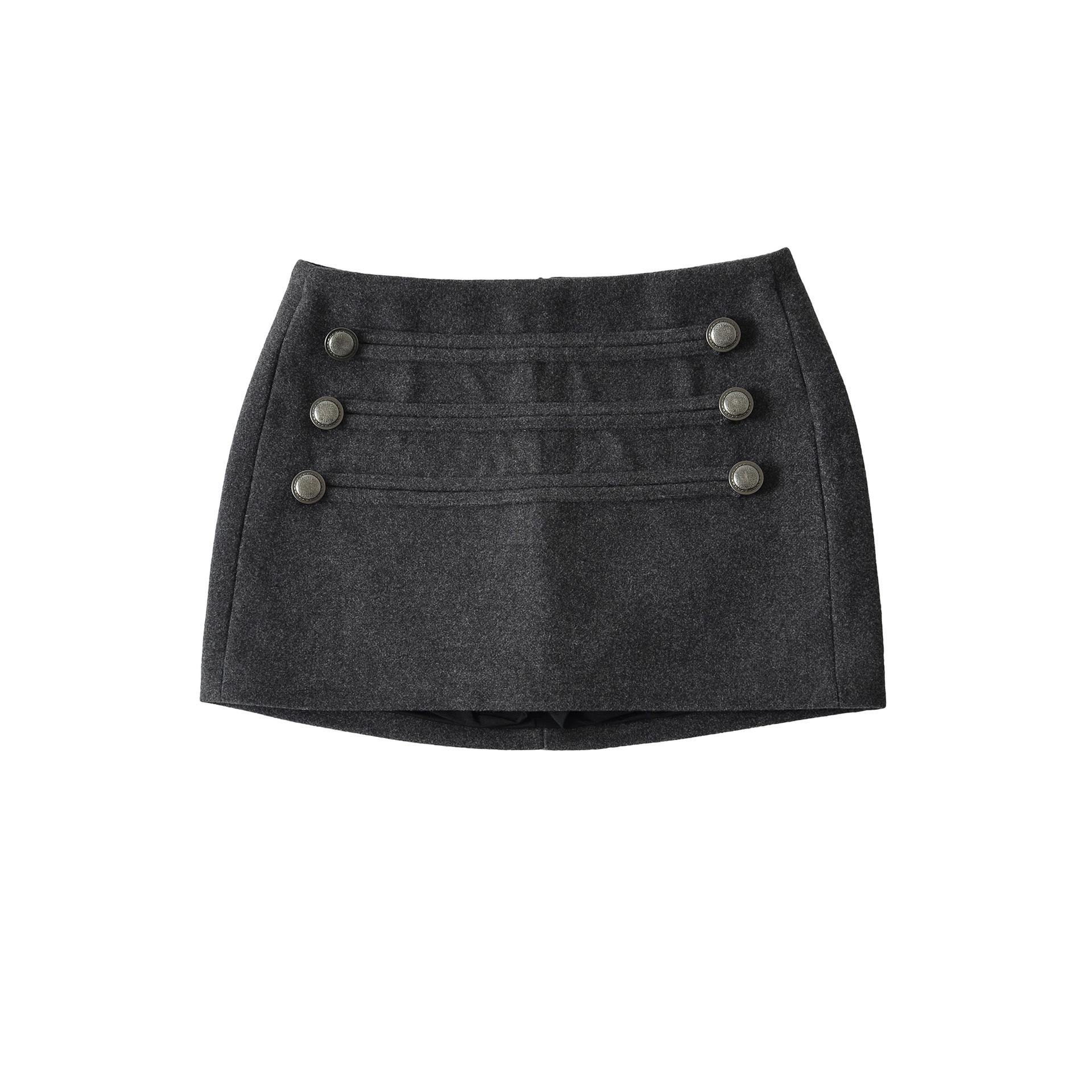2025 Trendy Woolen High-Waist Slimming Skirt for Women: Sexy, Versatile Solid Color Half Skirt for Autumn/Winter Medium серый