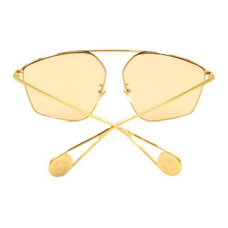 Gucci Luxury Double G Sunglasses Women's Orange Round