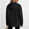 Women's Casual Color Long Sleeve Zip-Up Hooded Jacket with Pockets and, Ruffle Trim
