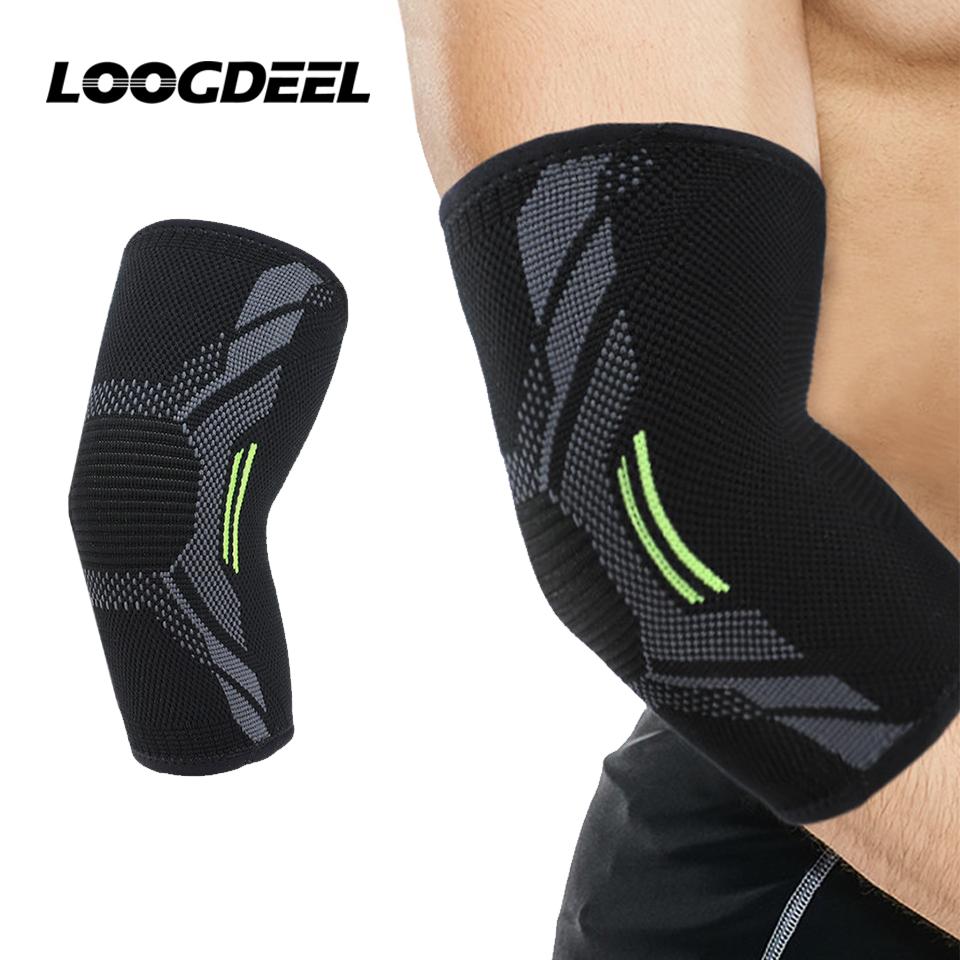 Loogdeel 1Pcs Elbow Brace Compression Care Tendonitis Tennis Basketball Volleyball Elbow Protector Reduce Pain Elbow Pad Men