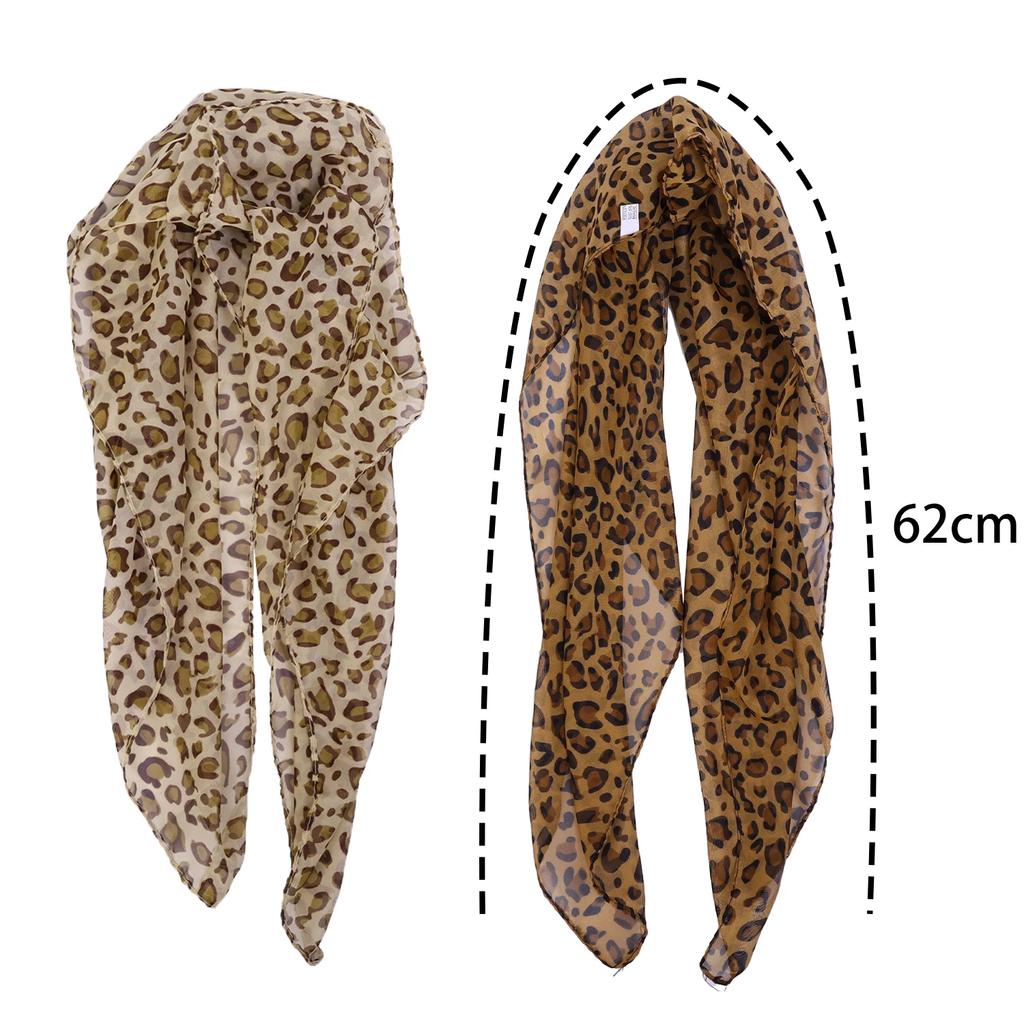 Vintage Leopard Print Headscarf Satin Thin Edge Small Square Scarfs Head Band Women Y2K Spicy Girl Neckerchief Hair Accessories