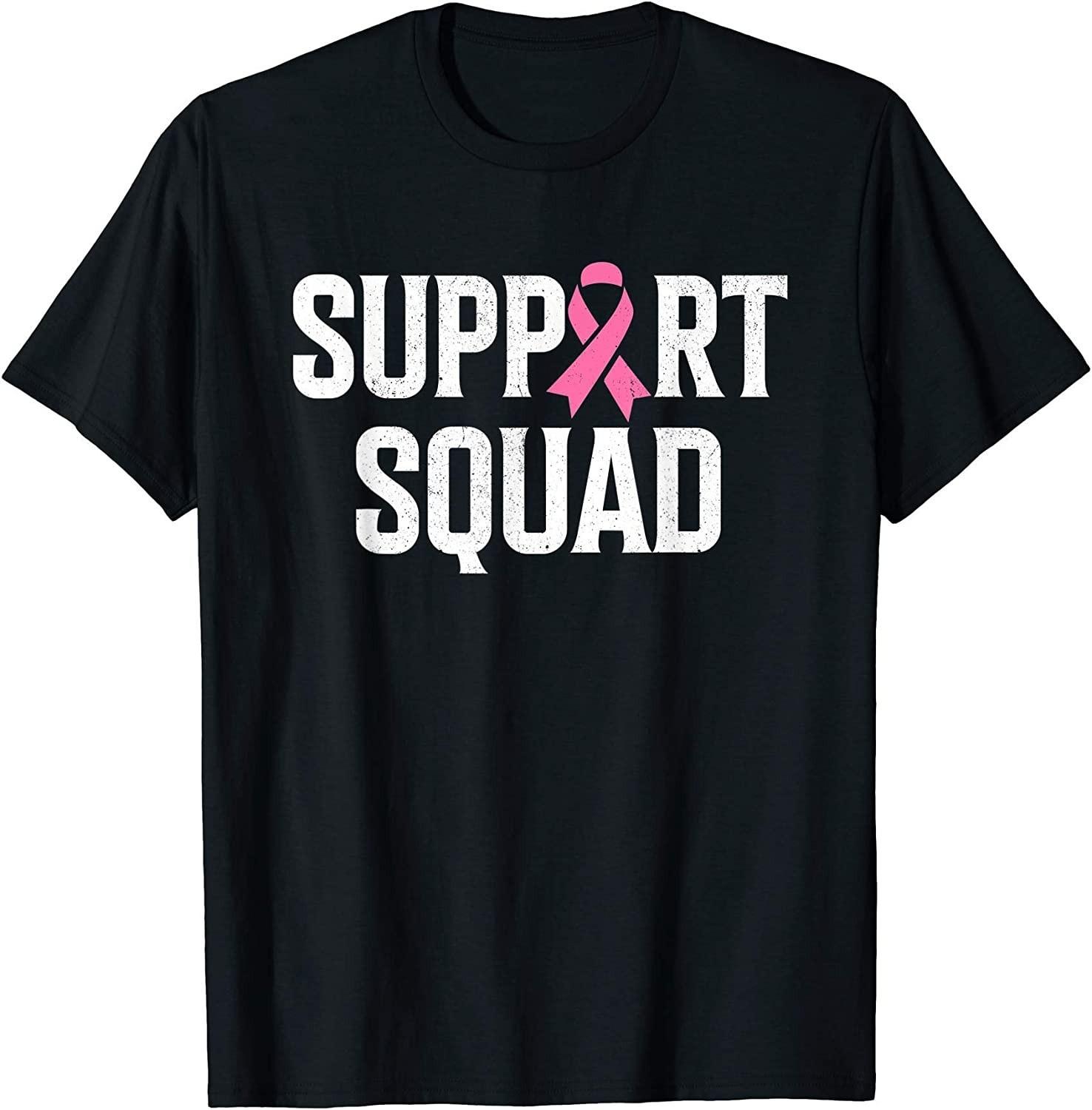 NEW LIMITED! Breast Cancer Warrior Support Squad Breast Cancer Tee - MADE IN USA M