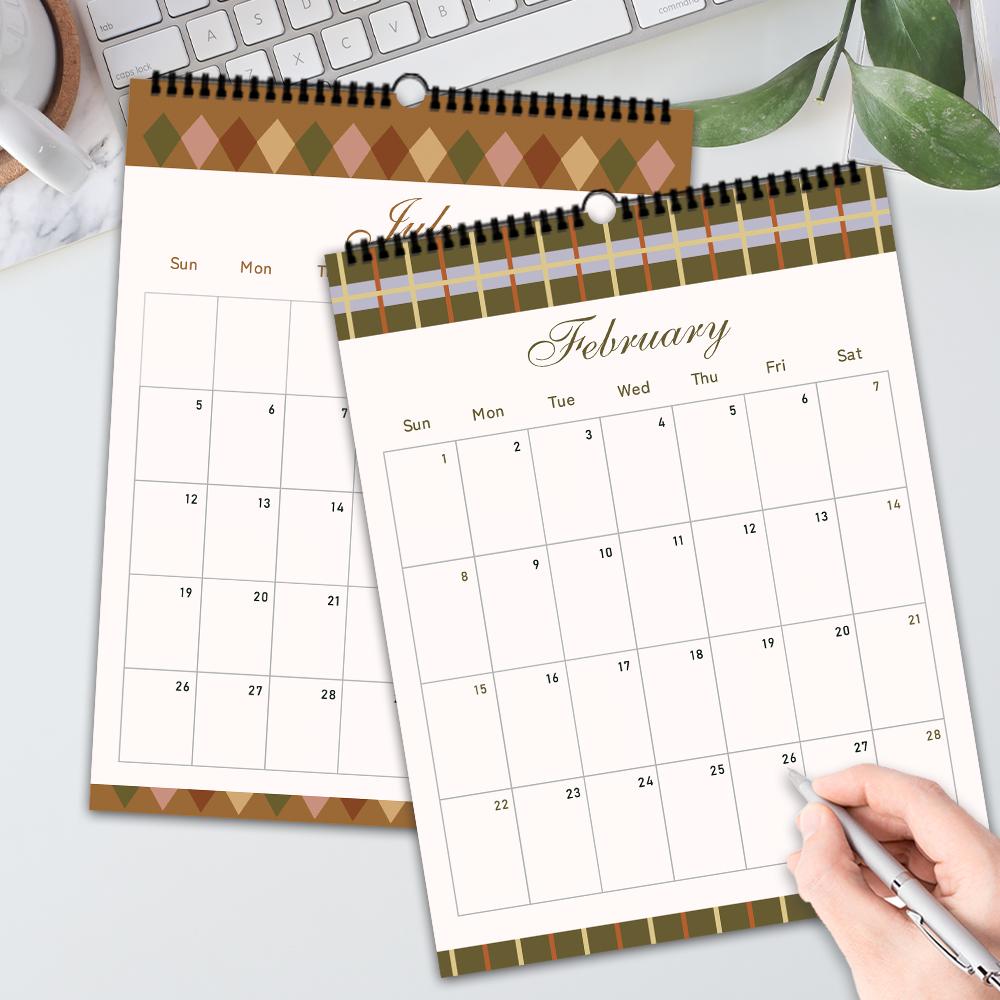 1 Stück 2026 Wandkalender, Abstraktes geometrisches Design, Morandi-Farbe, 12 wunderschöne Designs, Perfektes Geschenk für Geburtstag, Weihnachten, Neujahr