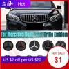 Naklejka Samochodowa Na Mercedes Benz Srebrna Ramka 3D Lustrzany Znak Dla Mercedes Benz Klasa A W176 B W246 C W205 Matowa Czerń Styl OE F