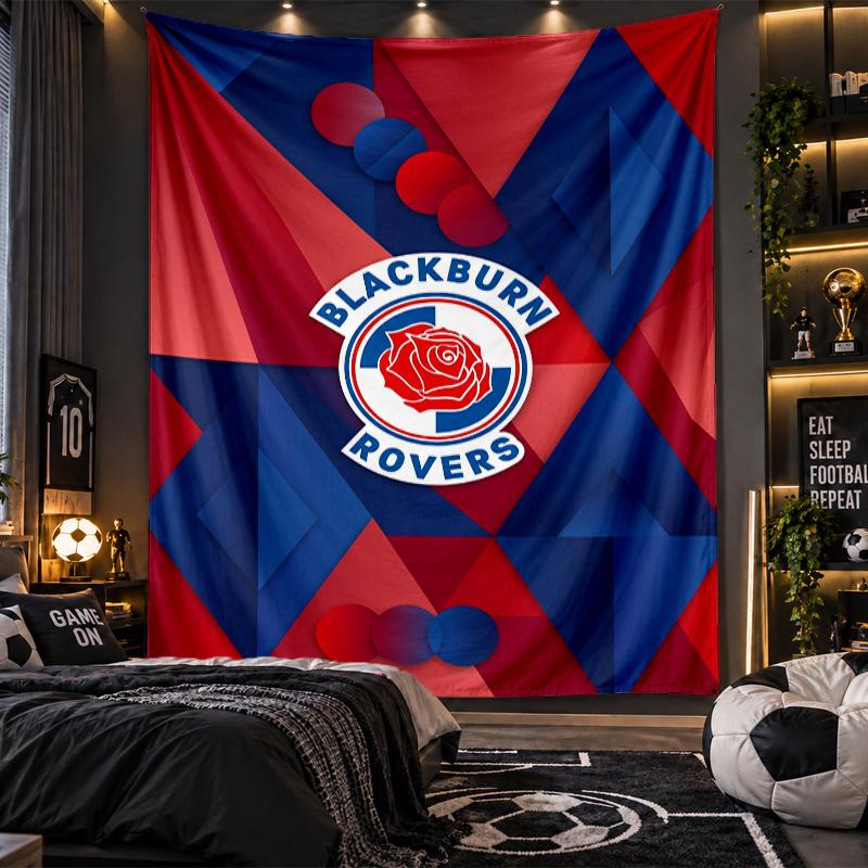 Wall Hanging Tapestry Blackburn Rovers Football Print Cloth for Living Room Bedroom Home Decor