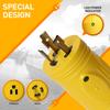 Marvine Cable Shore Power Adapter 30A Lock Male L5-30P to 15A5-15R Female (with LED) Display