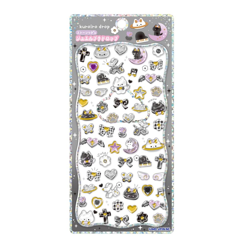 Kamio Japan Sticker Jewel Petit Drop Sticker Black Drop 227689