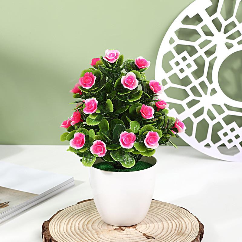 Hibiscus Flower Simulation 25pcs Round Small Potted Plants For Coffee Table Decoration And Photography
